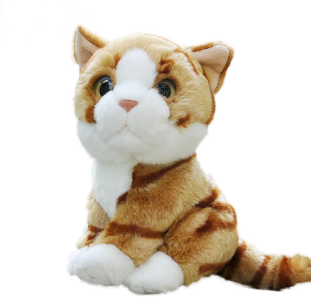 honey candy 7 英寸仿真猫毛绒填充玩具 m 橙色